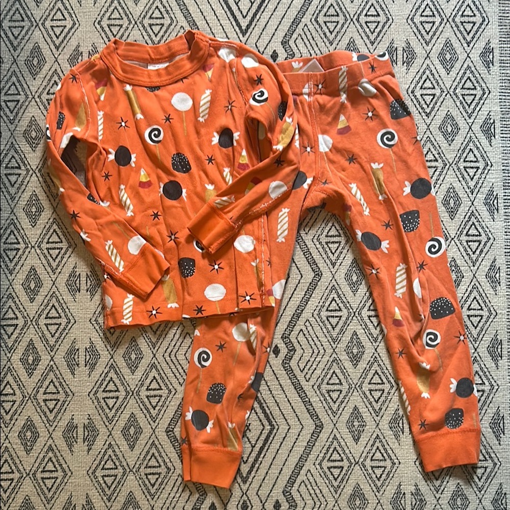 Hanna Andersson Orange Candy Print Pajama Set